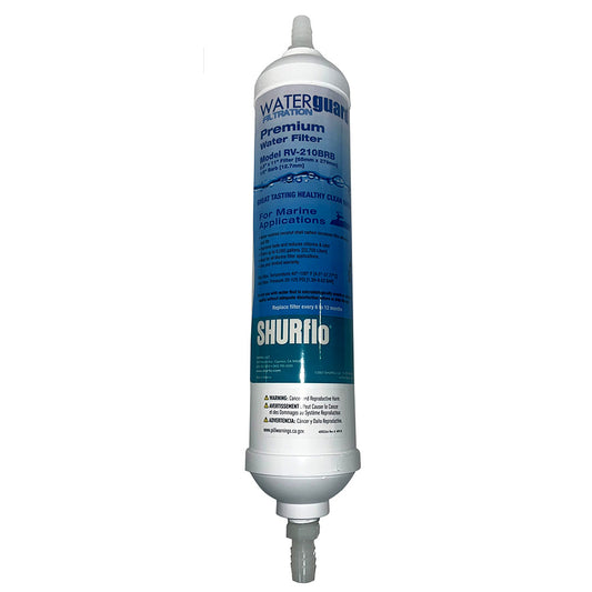 Shurflo by Pentair 11 City Water Entry In-Line Filter w/1/4 Barb Fittings [RV-210BRB-A]