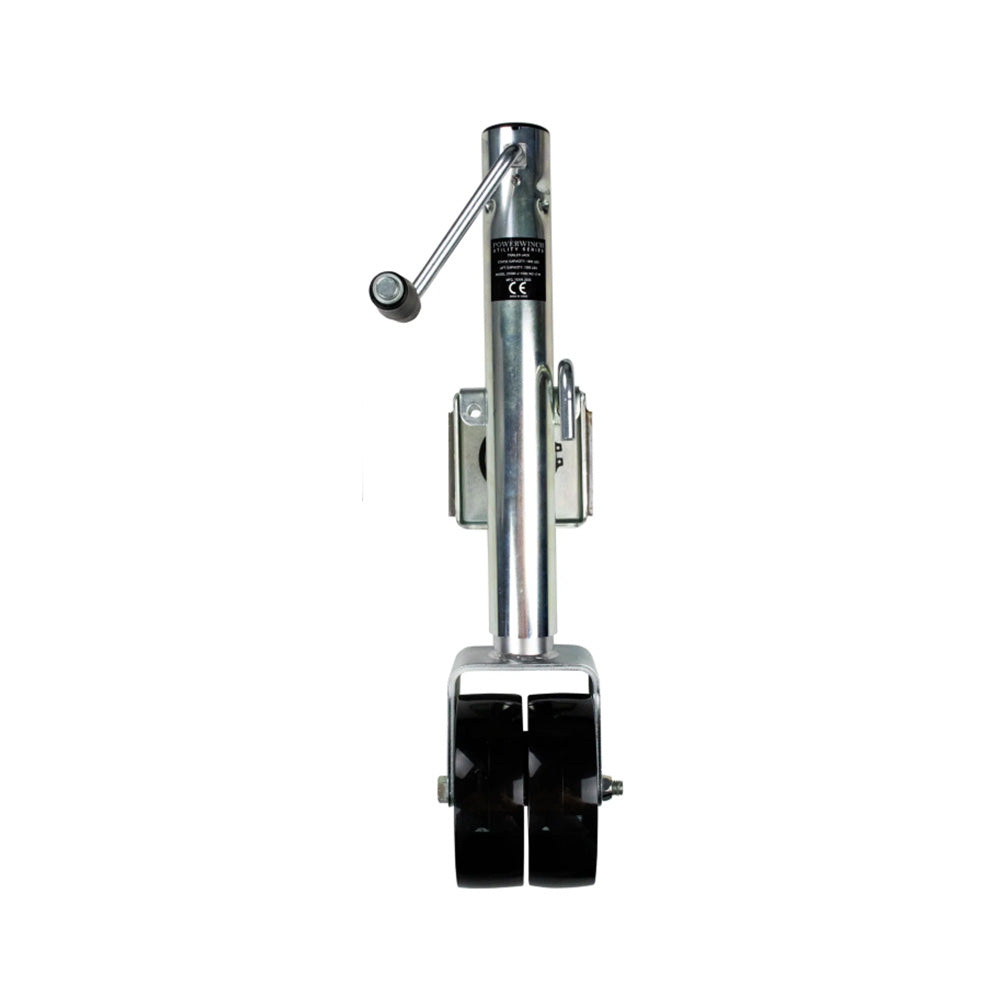 Powerwinch Utility Series Jack - 1500lb, Weld-On, Double Wheel, Zinc [21500-J-1500-W2-Z-R]