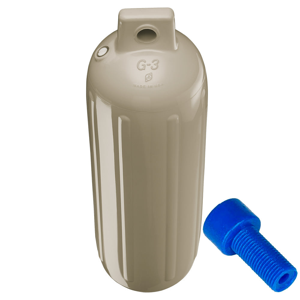 Polyform G-3 Twin Eye Fender 5.5" x 19" - Sand w/Adapter  [G-3 SAND W/AIR ADAPTER]