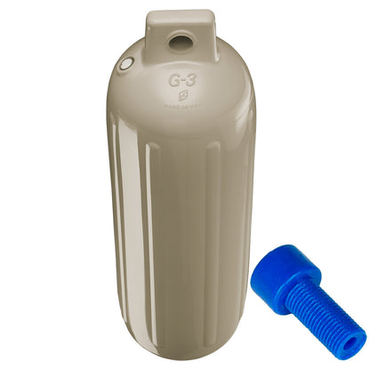 Polyform G-3 Twin Eye Fender 5.5" x 19" - Sand w/Adapter  [G-3 SAND W/AIR ADAPTER]
